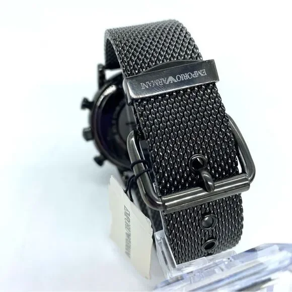 Emporio Armani Men's Chronograph Gunmetal Stainless Steel Watch AR1979 New